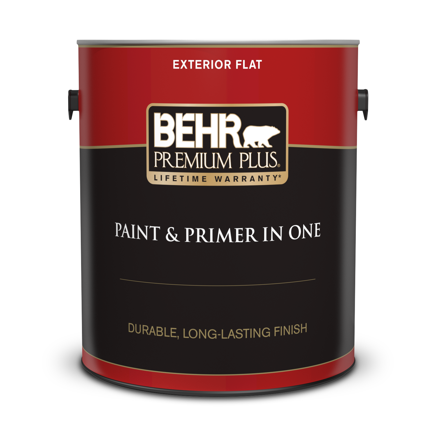 Can of Behr paint and primer in one exterior flat