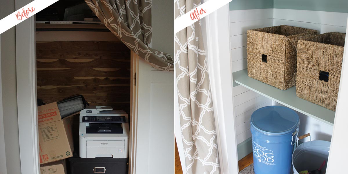 Cedar Closet project, before and after